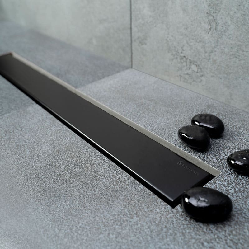 Σιφόνι δαπέδου από μαύρο ανοξείδωτο ατσάλι Confluo FRAMELESS KARAG 45cm